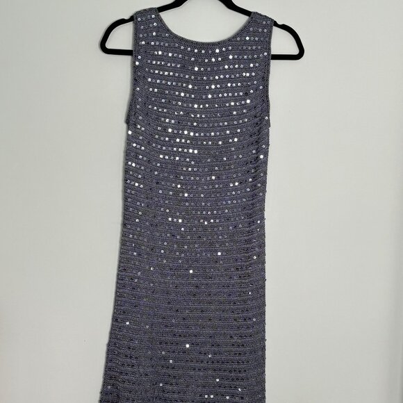Vintage Sequin Blue Maxi Dress - Picture 3 of 4